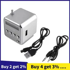 TD-V26 Digital Portátil Mini Receptor De Rádio Fm Alto-Falante Sem Fio LED Suporta Formato De Arquivo MP3 Cartão SD/TF B