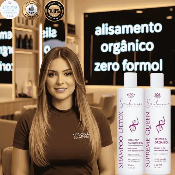 KIT PROGRESSIVA ORGÂNICA 300ML DESMAIA CABELO LISOS PERFEITOS SEM FRIZZ POR MAIS TEMPO DEITA CABELO!