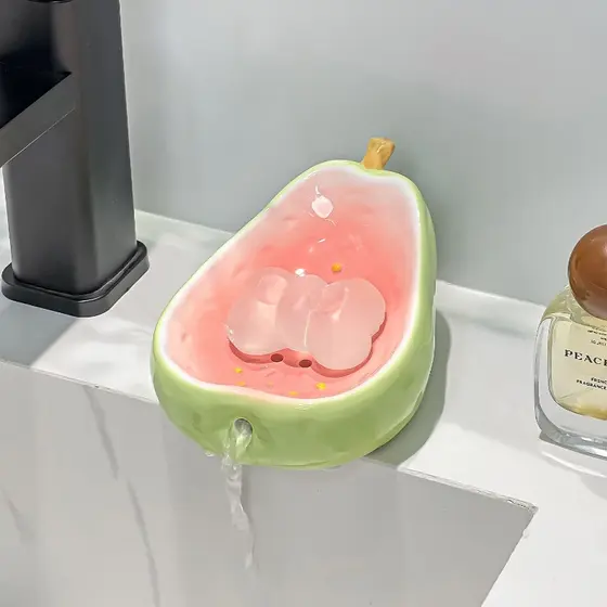 Goiaba Design Dreno Saboneteira Sem Necessidade De Perfuração Com Calha De Drenagem Bandeja De Sabão Cor Sólida Antiderr