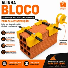 Alinha Bloco Gabarito Assentar Tijolos 30 metros Linha