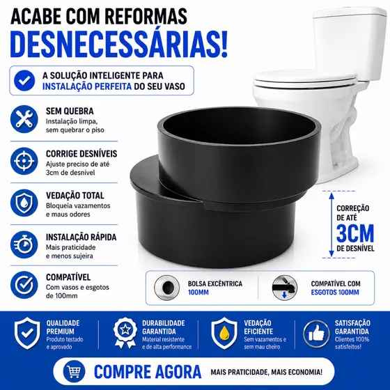 Bolsa Excêntrica Vaso Sanitário 100mm