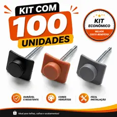 Parafuso Auto Brocante 5.5 x 75mm Kit Veda Telha 100 Peças