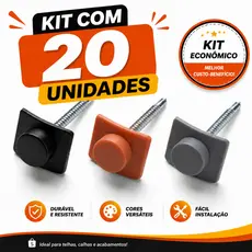 Parafuso Auto Brocante 5.5 x 75mm Kit Veda Telha 20 Peçcas