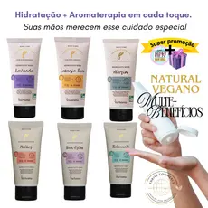 CREME HIDRATANTE PARA MÃOS, NATURAL, VEGANO, COM ÓLEOS ESSENCIAIS - VIA AROMA - MULTI-BENEFICIOS 60g