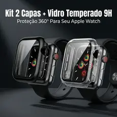 KIT com 2 Cases, Capa, Bumper de Proteção para Apple Watch todas as séries, Proteção smartwatch 360º