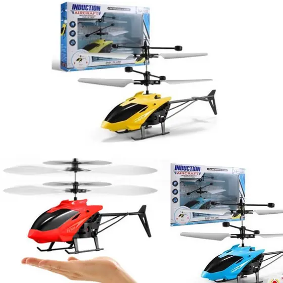 Brinquedo Helicóptero Sensorial com LED - Voa Automaticamente para Crianças