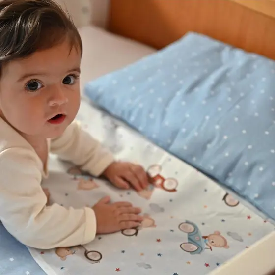 Jogo de Lençol para Berço Bebê Estampado Ursinha Rosa 100% Algodão Macio Confortável Infantil