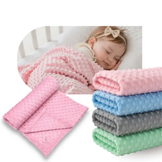 Manta de Bebê Pipoquinha Antialérgica Cobertor Infantil Macio Enxoval bebê Minky Soft