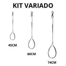 Kit Conjunto Com 3 Guias De Contenção Para Cães Banho e Tosa Veterinário Pet – Aço Revestido
