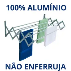 Varal Sanfonado Parede 100% Aluminio Retratil Não Enferruja Dobravel - BITENFER VARAIS