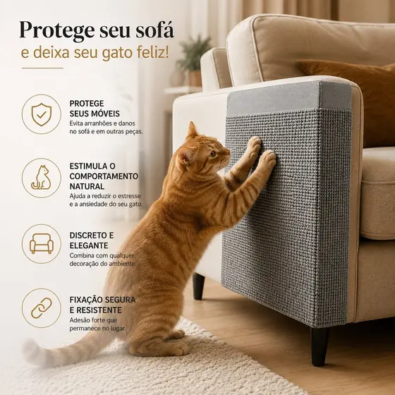 Arranhador E Protetor De Sofá Adesivo Para Gatos Carpete