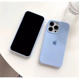 Capa case Aveludada Silicone Cor AZUL BEBE PARA IPHONE 13 /14/14PRO/14PROMAX/IPHONE15/15PRO/15PLUS/15PROMAX RESISTENTE
