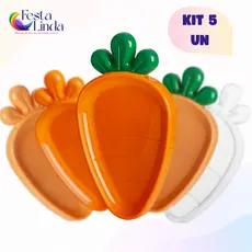 Kit 5 Petisqueiras Cenoura Páscoa Várias Cores