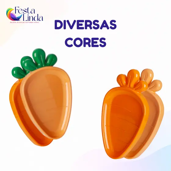 Kit 4 Petisqueiras Cenoura Páscoa Várias Cores