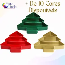 Kit 3 Unidades Bandeja Petisqueira Natal - Árvore de Natal Diversas Cores