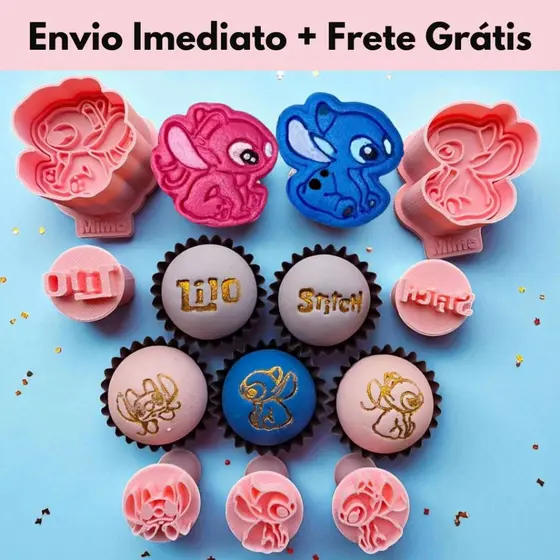 Kit 2 Modeladores e 1 kit Carimbo Stetch Lover para Docinhos, Brigadeiros, Doces, Massas e Biscoitos