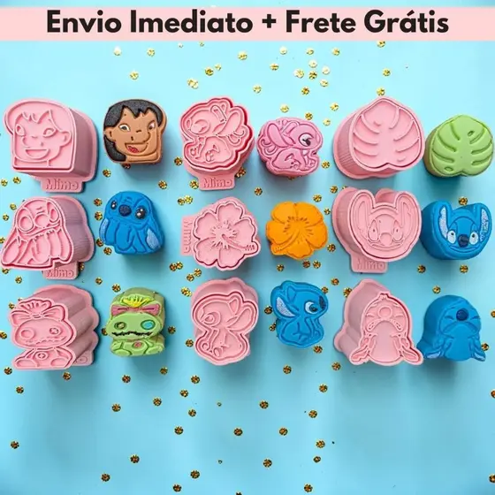 Modelador Ejetor Mundo Stitch para Brigadeiro, Doces, Massa, Biscoitos e Docinhos