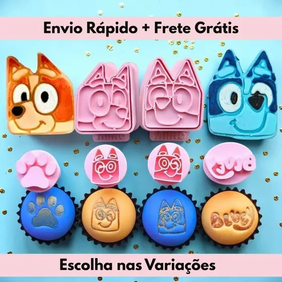 Modelador Ejetor Carimbo Cachorro Blue Bingo Escolha nas Variações