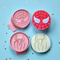 Kit 2 Modeladores Ejetores Super Aranha para brigadeiro, doce, docinhos, massa e bicoito - 4 peças