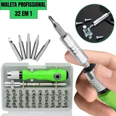 Kit Jogo Chave Fenda Magnética de Precisão Multiuso 32 Pç Maleta Completa Presente ideal para Marido