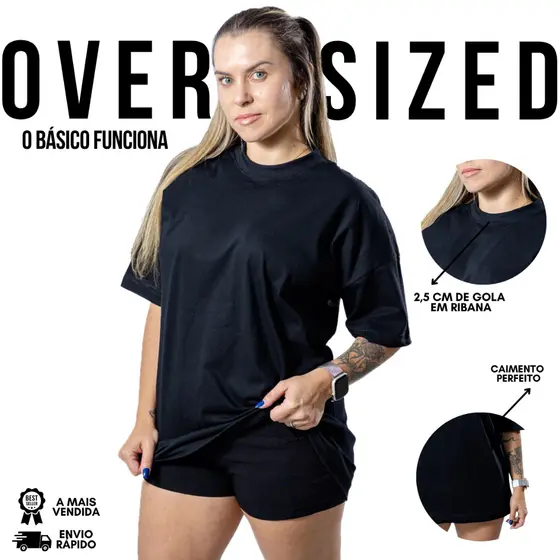 Camiseta T-shirt Algodão Larga Oversized Feminina 100% Algodão Academia Treino Maromba