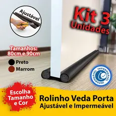 Kit 3 Veda Porta Protetor De Porta Contra Poeira Insetos E Vento Encaixe Fácil Produto Durável Barato E Funcional 80 CM