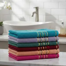 Kit 5 Toalhas Banho Jasmim 100% Algodão 70x140 Felpuda Grossa Macia Alta Absorção