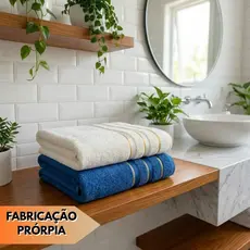Kit 2 Toalhas Banhão Grossa Franciele Banho 70x140 Felpuda 100% Algodão Alta Absorção Macia