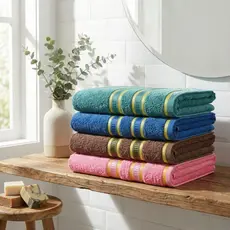 Kit 4 Toalhas Banho Turquesa 70x140 100% Algodão Felpuda Conforto Premium Grande GROSSA