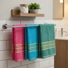 Kit 3 Toalhas Banho Macia Alta Absorção Jasmim 70x140 100% Algodão Felpuda Grossa