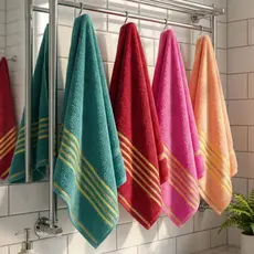 Kit 4 Toalhas Banho 70x140 Jasmim 100% Algodão Felpuda Grande Macia