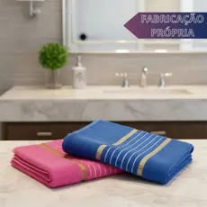 Kit 2 Toalhas 70x140 Banho Pérola Algodão 100% Banhão Felpuda Absorção Maciez
