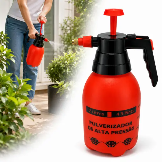 Pulverizador Manual Alta Pressão 2 Litros Bico Regulável