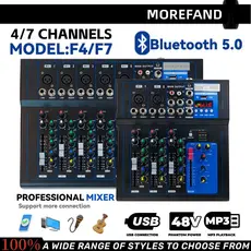 MIXER-F4/MIXER-F7 Mesa Som Profissional 7 Canais Misturador Usb Efeito Console