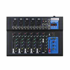 Mesa Som Profissional 7 Canais Misturador Usb Efeito Console 48V Phantom Stage