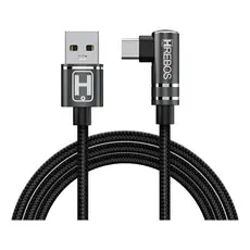 Cabo 3.a Usb-a Para Tipo-c 90 Graus Trançado Em L Hrebos
