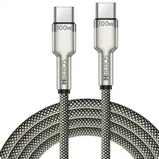 Cabo 2 Metros 100w Tipo-c Trançado Metal Waves Hrebos