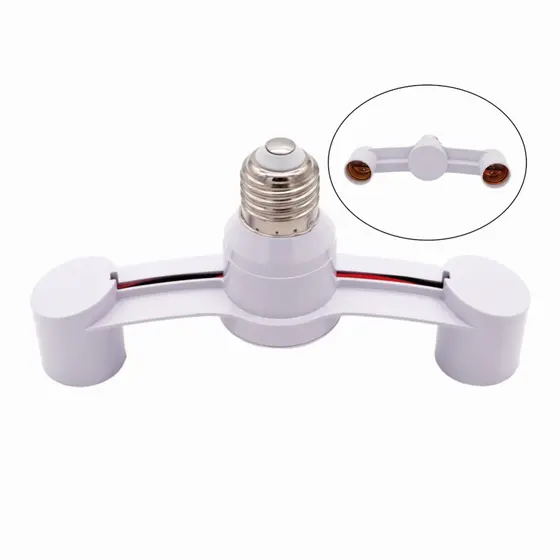 Adaptador Para Duas Lâmpadas Soquete Duplo Bocal E27 - 2 em 1 Suporte Bivolt