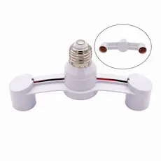 Adaptador Para Duas Lâmpadas Soquete Duplo Bocal E27 - 2 em 1 Suporte Bivolt