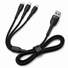 Cabo 3.1A Usb 3 Em 1 Para Lightning/ Micro Usb V8/ Tipo C Nylon Trançado Hrebos
