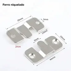 Suporte Conector Gancho De Encaixe Kit 2 Peças (1 Par) + Parafusos | Trava Sofá Prateleiras Quadro