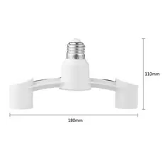 Soquete Bocal Duplo E27 Para 2 Lâmpadas, Suporte Adaptador 2x1 Fácil de Instalar, Econômico, Bivolt