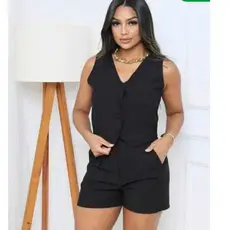 CONJUNTO ALFAIATARIA feminino short e colete