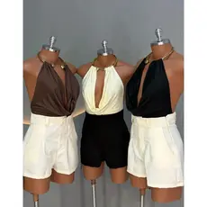 Body Feminino Gola Boba com Argola no Pescoço Suplex Light Premium Elegante Moda Blogueira 36 ao 44 Ajuste Perfeito