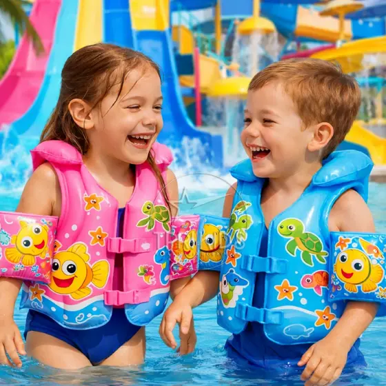 Kit Colete Inflável Boia de Braço Infantil Salva Vidas Bebê Menino Menina Piscina Natação Praia Lago