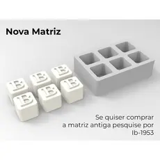 Forma de Silicone Quadrado com Letra 6 Cavidades para Artesanato Sabonete Vela Biscuit Resina Gesso