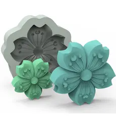 Forma de Silicone Flor Sakura para fazer Sabonete Vela Resina Biscuit Lembrancinha Cerejeira