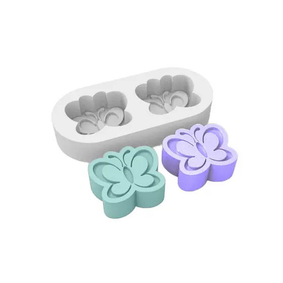 Forma de Silicone 2 Borboletas para Lembrancinhas Decorativo Sabonetes Imã