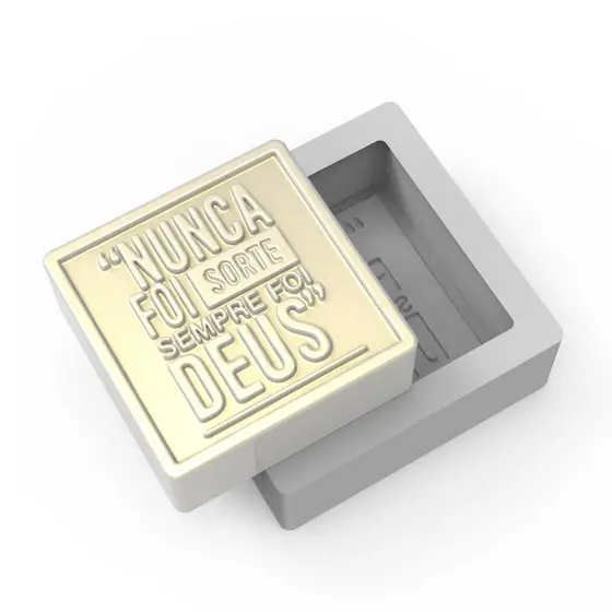 Forma de Silicone Quadrada Nunca Foi Sorte Sempre Foi Deus