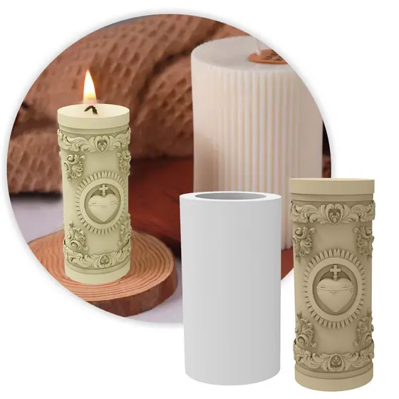 Molde de Silicone Vela Sagrado Coração | Religiosa Decorativa